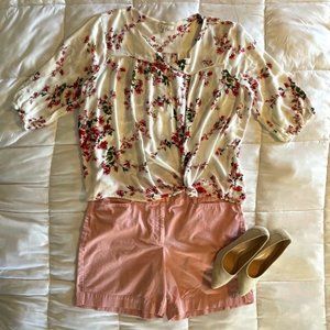 💙 B Skies Are Blue Floral Half Sleeve Top 3x Flow